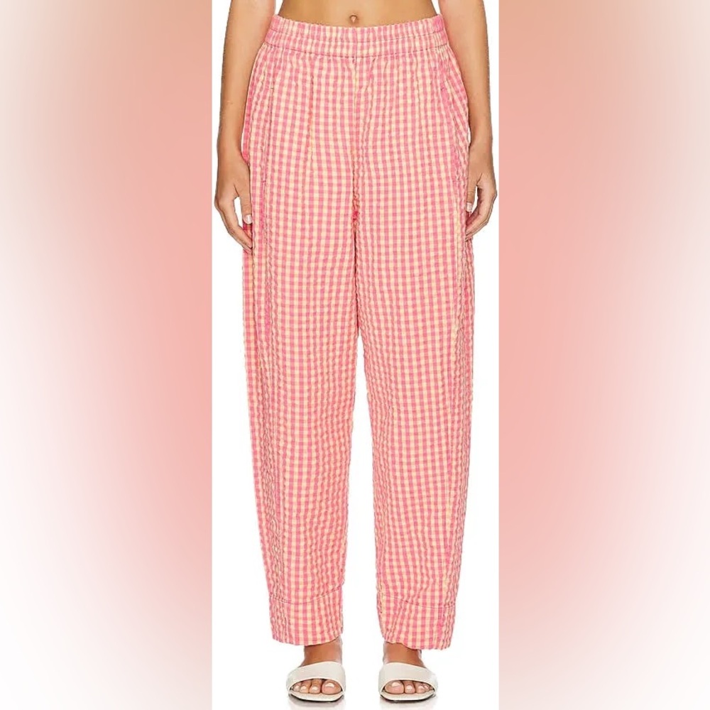 Free People Women’s Preppy Poplin Gingham Pant - Size L - 100% Cotton